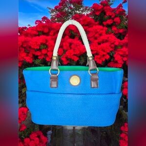 Bath & Body Works Vibrant Blue Tote With Rope Handles NWOT